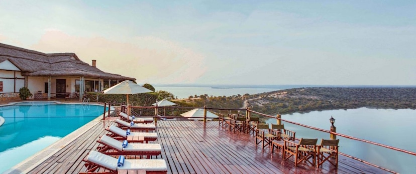 Pool Tetrrace at Mweya Safari Lodge