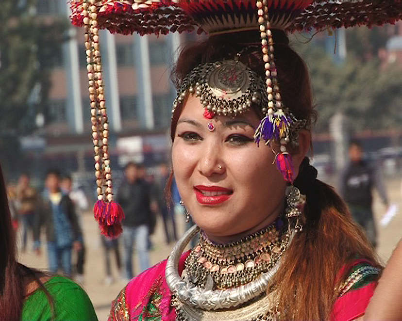 Tharu Woman in Traditional Garb