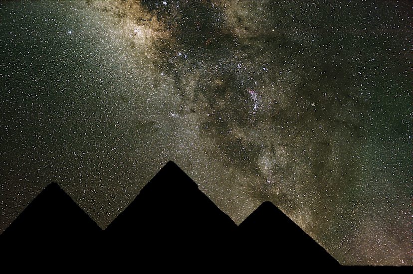 Milk Way Over Pyramids Of Giza