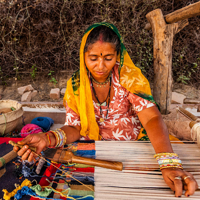 Indian Woman Weaving