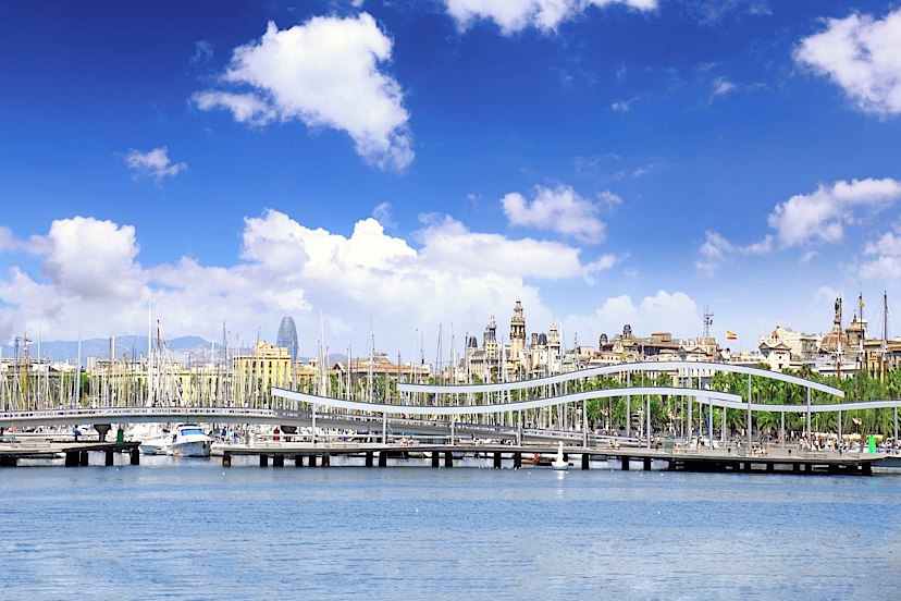 Barcelona Sea Port With Yachts