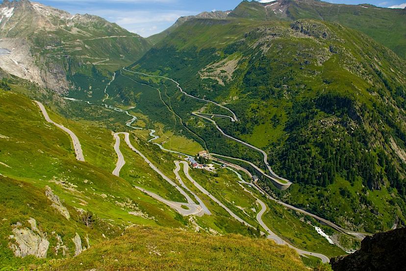 Switzerland Landscape Winding Roads
