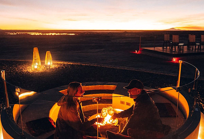 Sunset over Uyuni Salt Flats