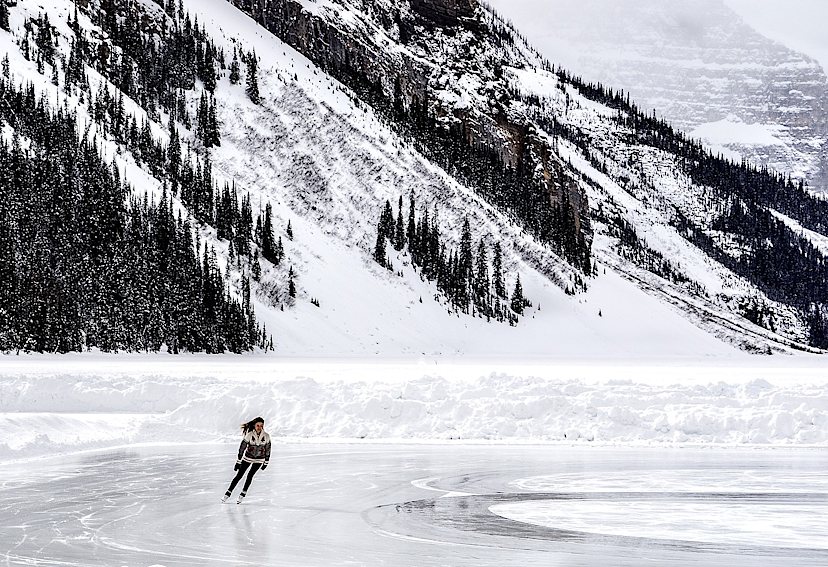 Skating on Lake Louise