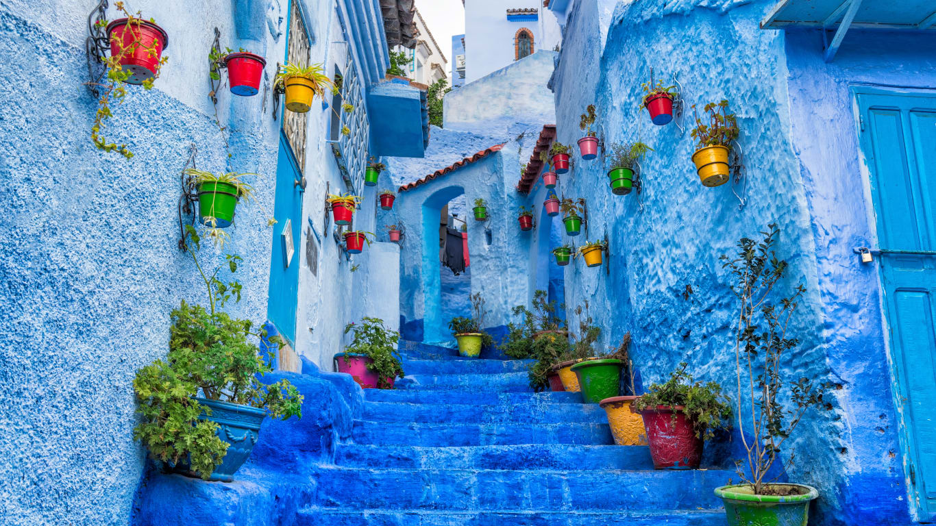 Marrakech Blue Door Affiche - Porte bleue 